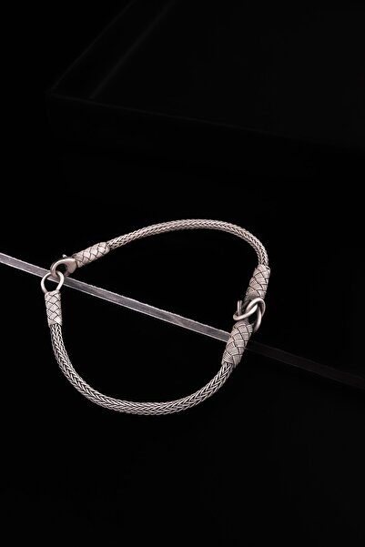 ENCİLİ SİLVER سوار كازازاز موديل 1000 من الفضة الإسترليني بتصميم خاص مضفر بعق...