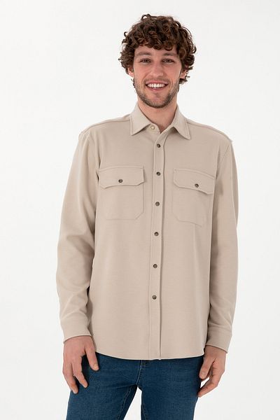 U.S. Polo Assn. Men's Stone Knitted Shirt 50305605 -Vr049
