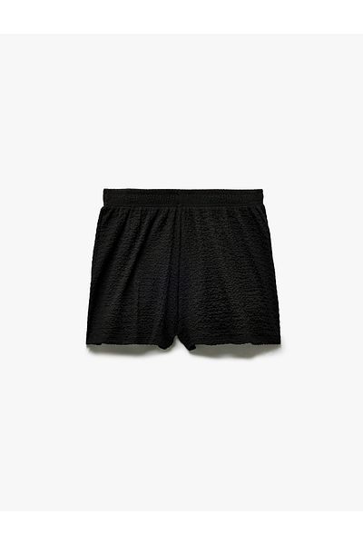 Koton Regular Fit Textured Mini Shorts with Elastic Waist