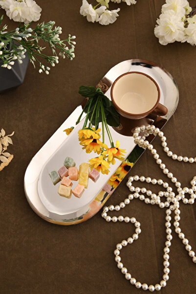 AKSESUAR EVRENİ Barel Stainless Oval Presentation Tray 1 Piece