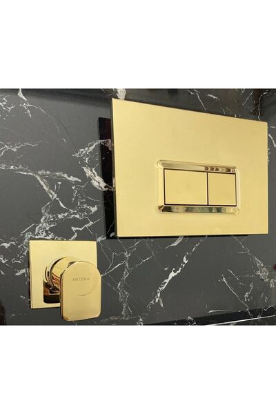VitrA Loop R 7400680 Gold Kumanda Paneli & Artema Ankastre Stop Valf