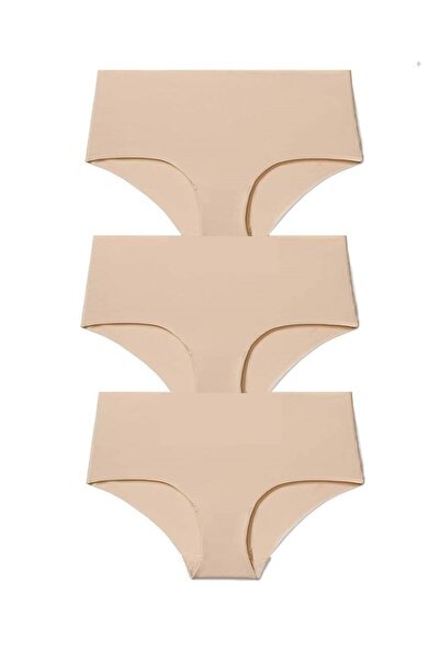 Papatya 3-пакет дамски слипове с висока талия, изрязани с лазер и без шевове