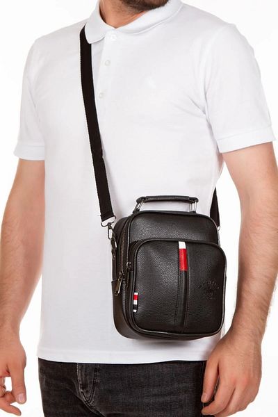 Torz Men's Black Faux Leather Bag Daily Hand and Shoulder Bag Travel Bag