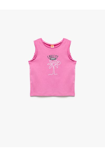 Koton Tricou din bumbac, fără mâneci, imprimat cu decolteu