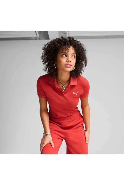 Puma Premium Essentials Kadın Kırmızı Polo Tişört (629777-15)
