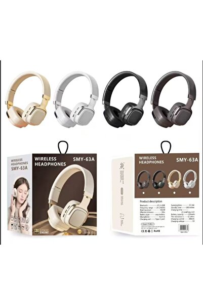 Fibaks SMY-63A Katlanabilir Kafa Üstü Deri Kemerli Mikrofonlu Bluetooth 5.3 Kulaklık