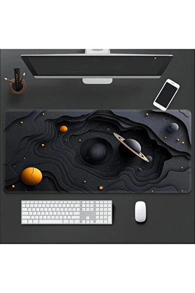 sgeteknoloji 70X30 CM GALAXY SPACE PLANET TEMATICĂ BAZĂ ANTIDRIPĂ SURFACE MOUSE PAD GAMING