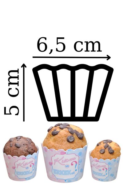 Larenya Kız Mı Erkek Mi Yazılı & Cinsiyet Partisi & Cupcake Kalıbı & Kek Kapsülü & 25'li Kek Kalıbı