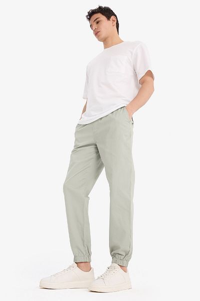 DeFacto 100% bavlna Jogger Slim Fit Slim Fit Gabardénové nohavice so šnurovaním v páse D8607ax25sp