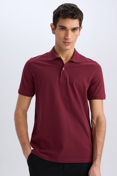 DeFacto 100% Cotton Regular Fit Short Sleeve Basic Plain Pique Fabric Polo T-Shirt C1293Ax25Sp