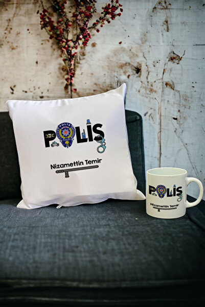 Hediyelen Polise Hediye Kupa Bardak ve Yastık Set 001
