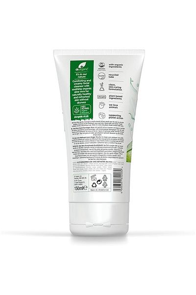Dr. Organic Dr Organic Aloe Vera Face Wash, Soothing, Cleansing, All Skin Types, Natural, Vegan, 150ml
