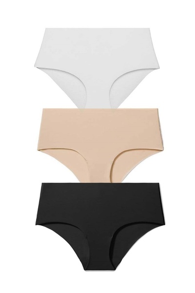 Papatya 3-пакет дамски слипове с висока талия, изрязани с лазер и без шевове