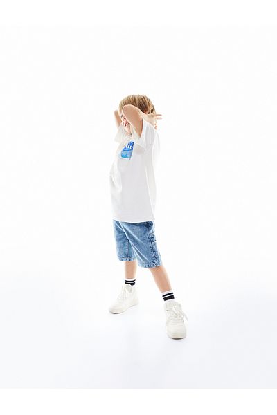 Koton Cotton Denim Shorts with Pocket Detail