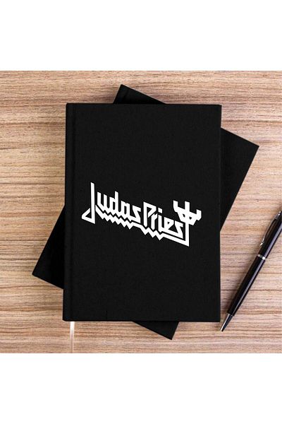 Z zepplin Judas Priest Black Canvas Notebook