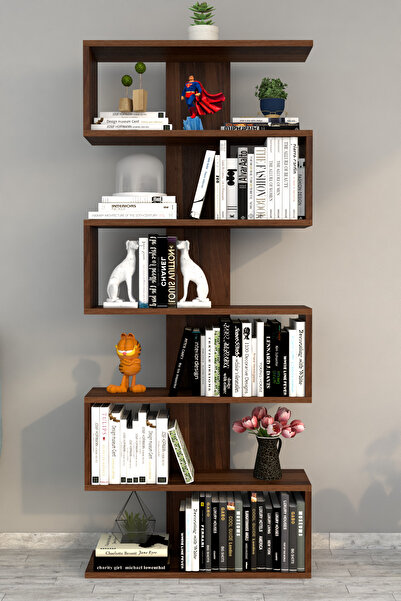 Moonlife Paris Duvara Monteli Dekoratif Kitaplık Ceviz