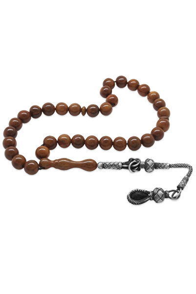 Tesbihane 1000 Ayar Gümüş Kazaz Püsküllü Küre Kesim Exclusive Renk Kuka Tesbih 101002023