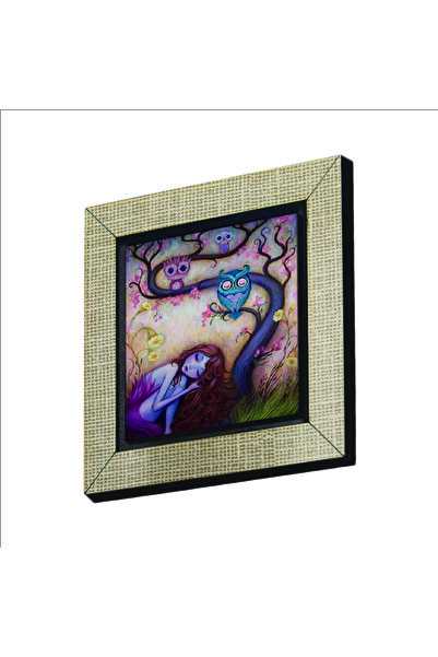 Souvenest Bufnițe și fetiță cu imprimeu Mdf Magnetkrg-165