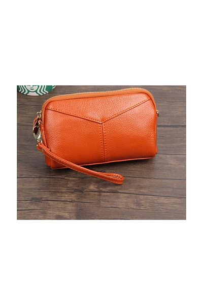 AyShop Solid Color Style Wallet, Card Holder Two Layer Orange