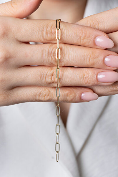 Elika Silver 925 Ayar Gümüş Ataç Bileklik - Zincir Bileklik