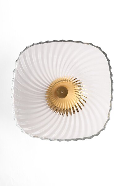 Fiyakalı Ürünler Atölyesi 2-Piece Gold Footed Square Glass Serving Bowl, Wrapping, Stuffing, Salad, Fruit, and Cake Stand, Dowry Bowl