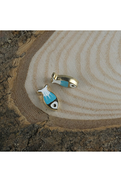 Prestij Boncuk Figurină de pește din metal auriu, albastru, alb, colorat, bră...