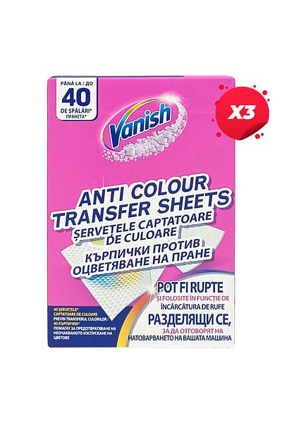 Vanish X3 - PROSOAPE ABSORBANTE VANISH COLOR CATCHER 40 SPĂLĂRI