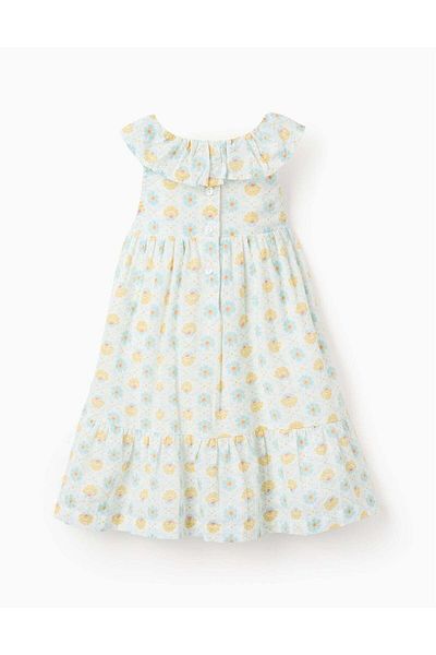 Ziddy Floral Dress with Frills for Baby Girls, Multicolour