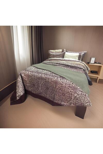 Elart Çeyiz Paketi 10 Parça (yatak örtüsü+nevresim takımı+battaniye) ELSA  Mürdüm