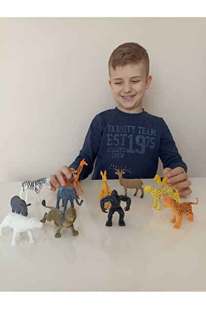 smilechild Oyuncak Hayvan Setler Vahşi Çiftlik Hayvanlar 12 ADET  5-10 cm arası