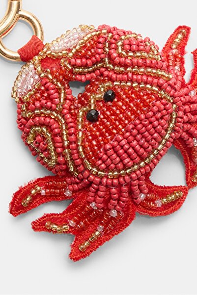 Stradivarius Crab charm key ring