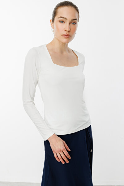 ON Kare Yaka Uzun Kollu Basic Bluz