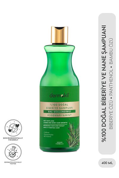 Dermokil 100% Natural Rosemary Hair Strengthening Shampoo 400 ml