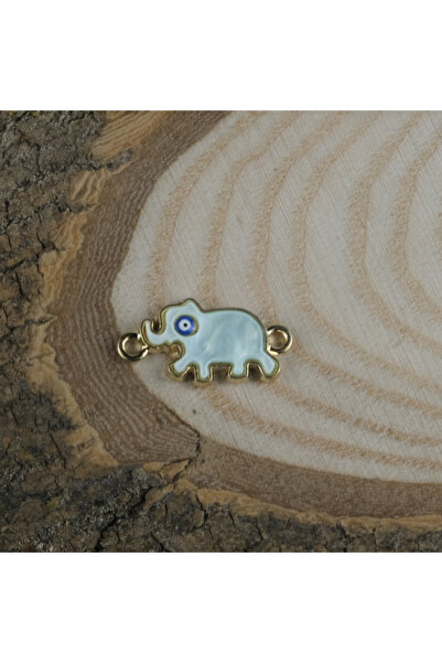 Prestij Boncuk Zlatna metalna figura plavog slona, narukvica sa detaljnim per...