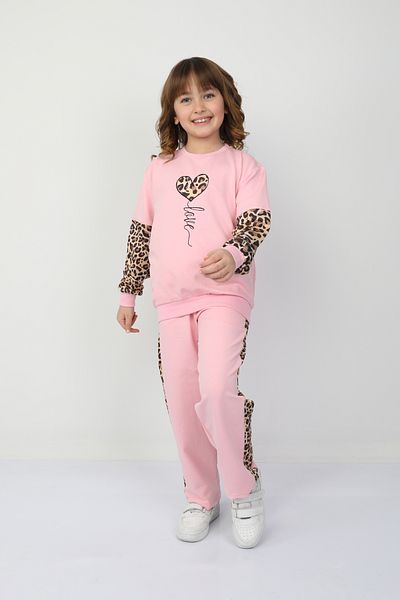 e-çocuk Girl's Heart Leopard Suit