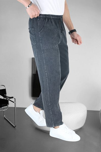 BİRBEYSTORE Linen Pants Comfortable Fit Unisex M-6Xl between Sizes Armband
