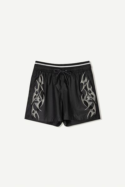 Bershka Swimming trunks with double waistband and print