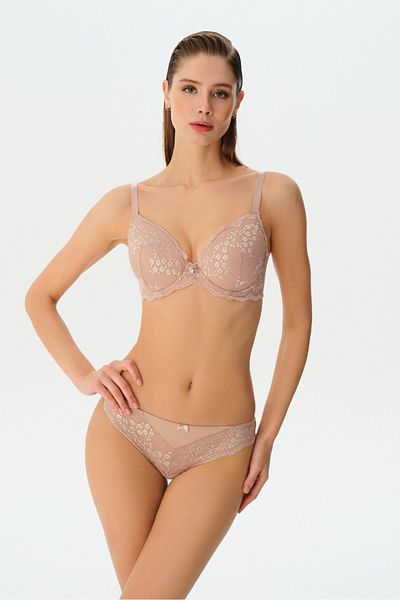 SUWEN Nové slipy Linda Lace Cappucino