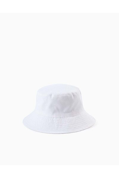 Ziddy Twill Hat Hat with Bow for Babies and Girls, White