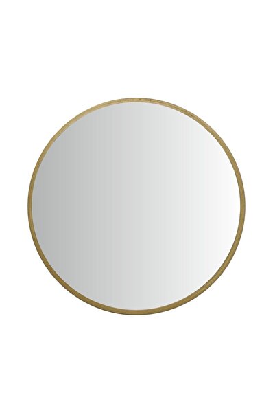 BM GİFT DESİGN Oglindă de perete, ramă rotundă din lemn, culoarea aurie, 30 cm