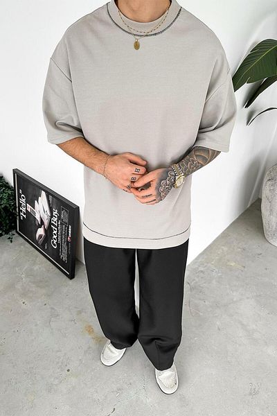 HAFKAGİYİM Oversize T-Shirt με λεπτομέρεια από πέτρα