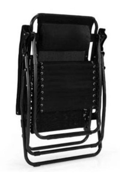 Cady One Foldable and adjustable chair for trips and camping, black, 177x113x68cm