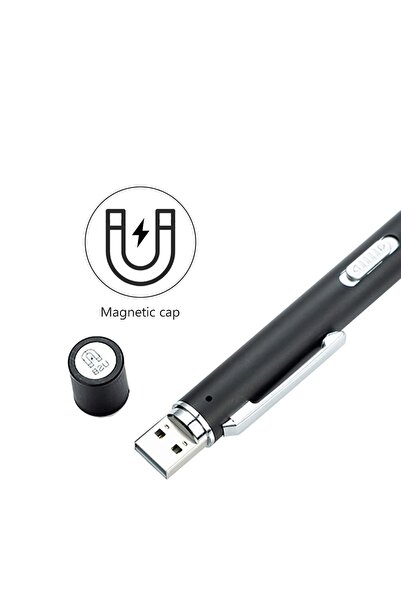 Jewval Doktor Muayene Işık Kalemi Medikal Işıklı Yaka Kalemi Led Usb Siyah