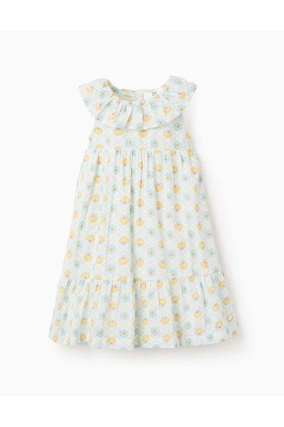 Ziddy Floral Dress with Frills for Baby Girls, Multicolour