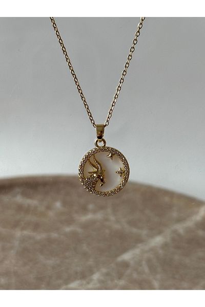 Reorah Collection Horoscope Icons Steel Necklace-Capricorn