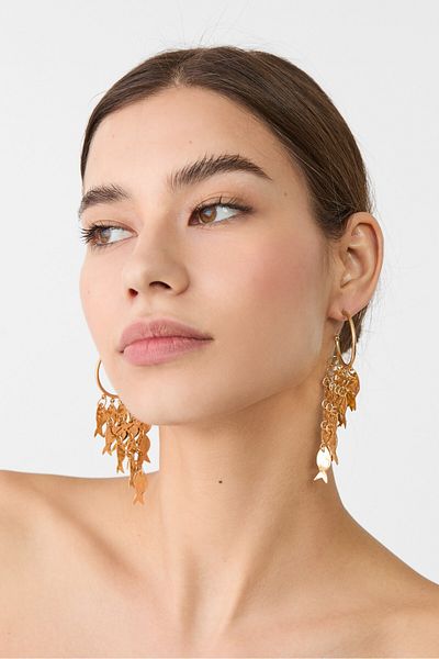 Stradivarius Fish cascade earrings