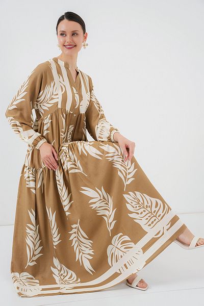 Bigdart 2423 Rochie Hijab Autentică cu Motiv - F.Mink