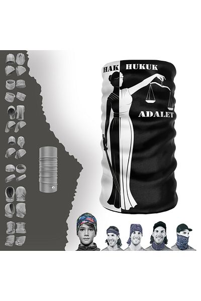 e-Taktik Law and Justice Themed Black and White Neck Collar Mask Bandana