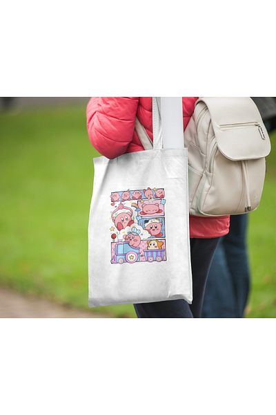 Akumastik Kirby Tote Bag 35X40Cm - Anime Bag - Tote Bag