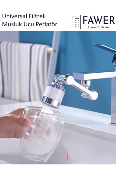 FAWER Faucet & Shower Fawer Arıtmalı 1080 Derece Dönebilen Evrensel Perlatör Musluk Ucu Filtre Musluk Başlığı